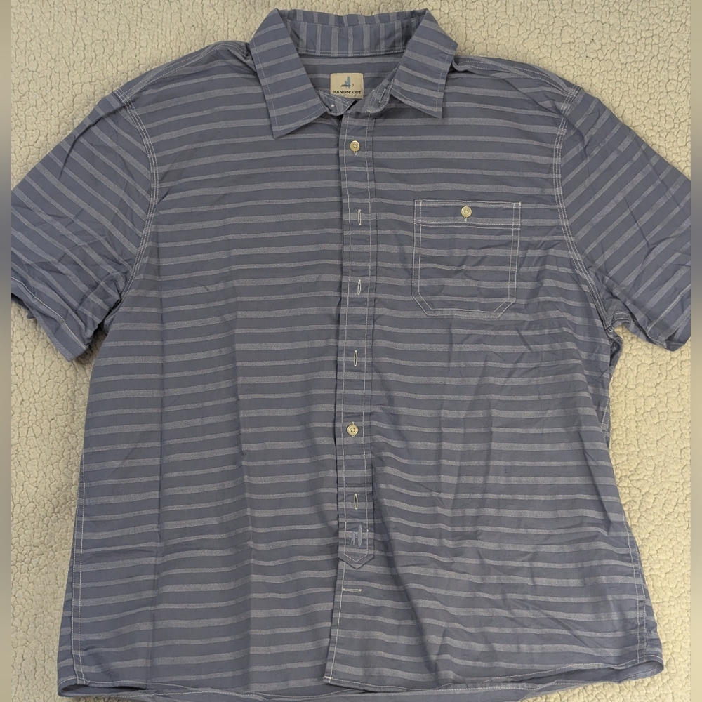 Johnnie-O Raleigh Hangin’ Out Stripe Short Sleeve Button Down Shirt